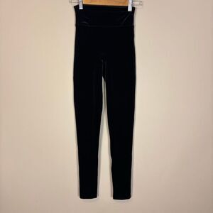 Spanx Black Velvet High Waisted Leggings Size XS